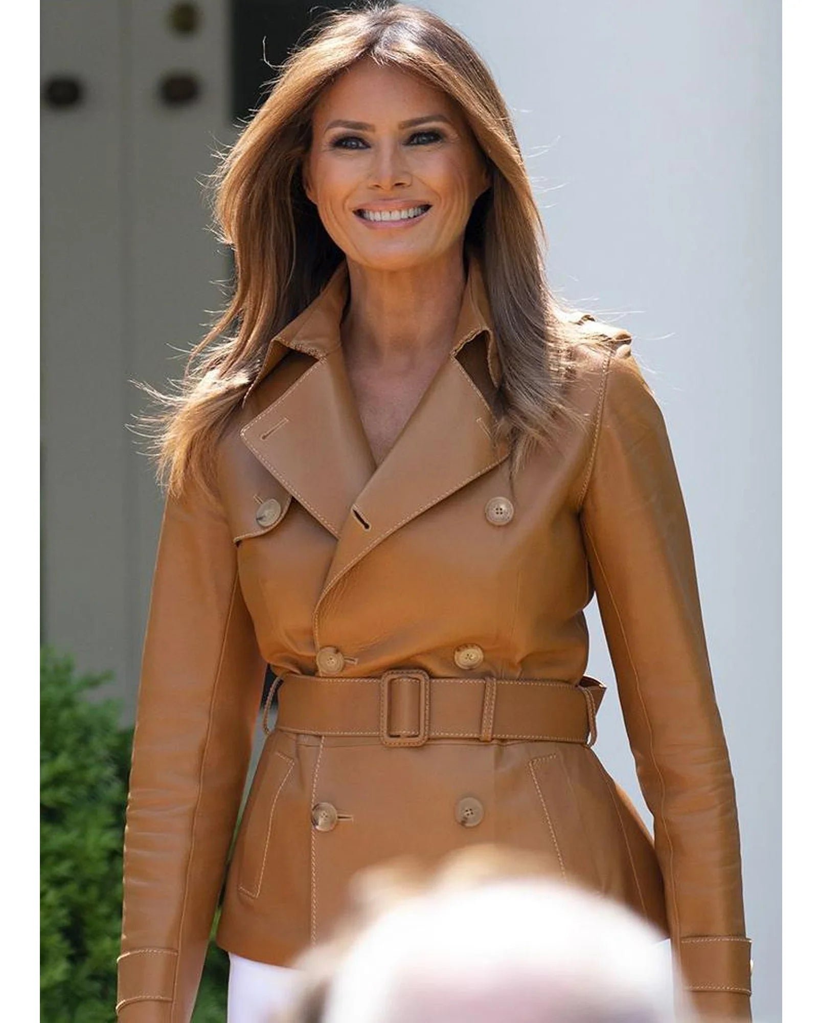 Melania-Trump-Brown-Leather-Coat-For-Sale Melania Trump Brown Leather Coat