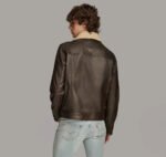 Men Shearling Zip Up Collar Jacket - Image 2