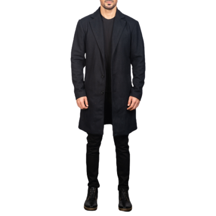 Petrillo Wool Singled Breasted Coat, Black Zing Apparel