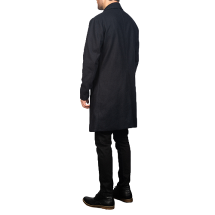 Petrillo Wool Singled Breasted Coat, Black Zing Apparel