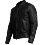 Men’s Elegant Black Biker Leather Jacket For Sale