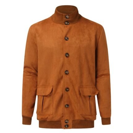 Classyak Fashion Suede Leather Jacket, Brown Zing Apparel