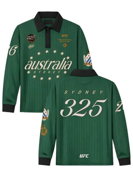 Mens-Green-Black-UFC-325-Rugby-Polo