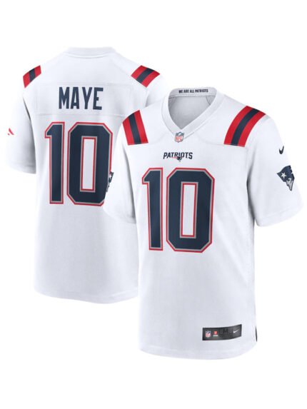 Mens-Nike-Drake-Maye-White-New-England-Patriots-Player-Game-Jersey