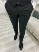 Mens 2 Piece Slim Fit Black Wedding Suit - Image 3