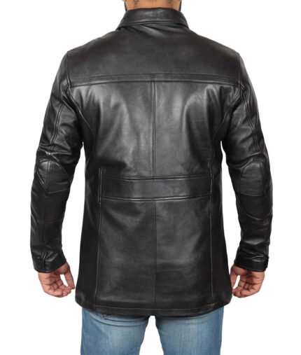 Mens Black Leather Car Coat Buy