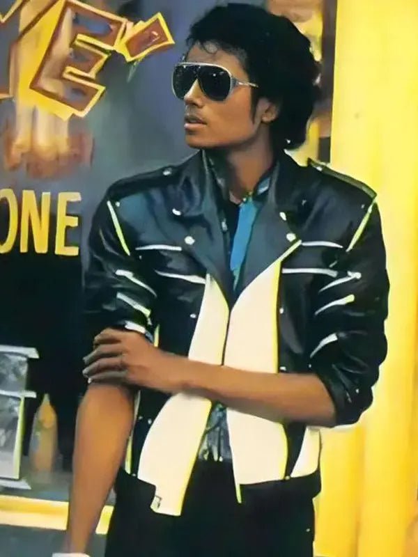 Michael_Jackson_Black_And_White_Leather_Jacket Michael Jackson Black And White Leather Jacket - Image 1