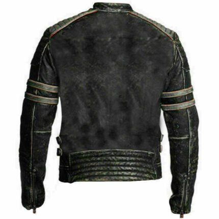 Moto Racer Retro Distressed Leather Jacket Buy