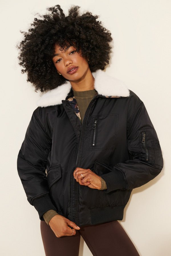 NVLT-Faux-Fur-Collar-Padded-Bomber-Jacket NVLT-Faux-Fur-Collar-Padded-Bomber-Jacket