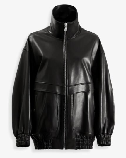 Nour Hammour Leather Jacket Black