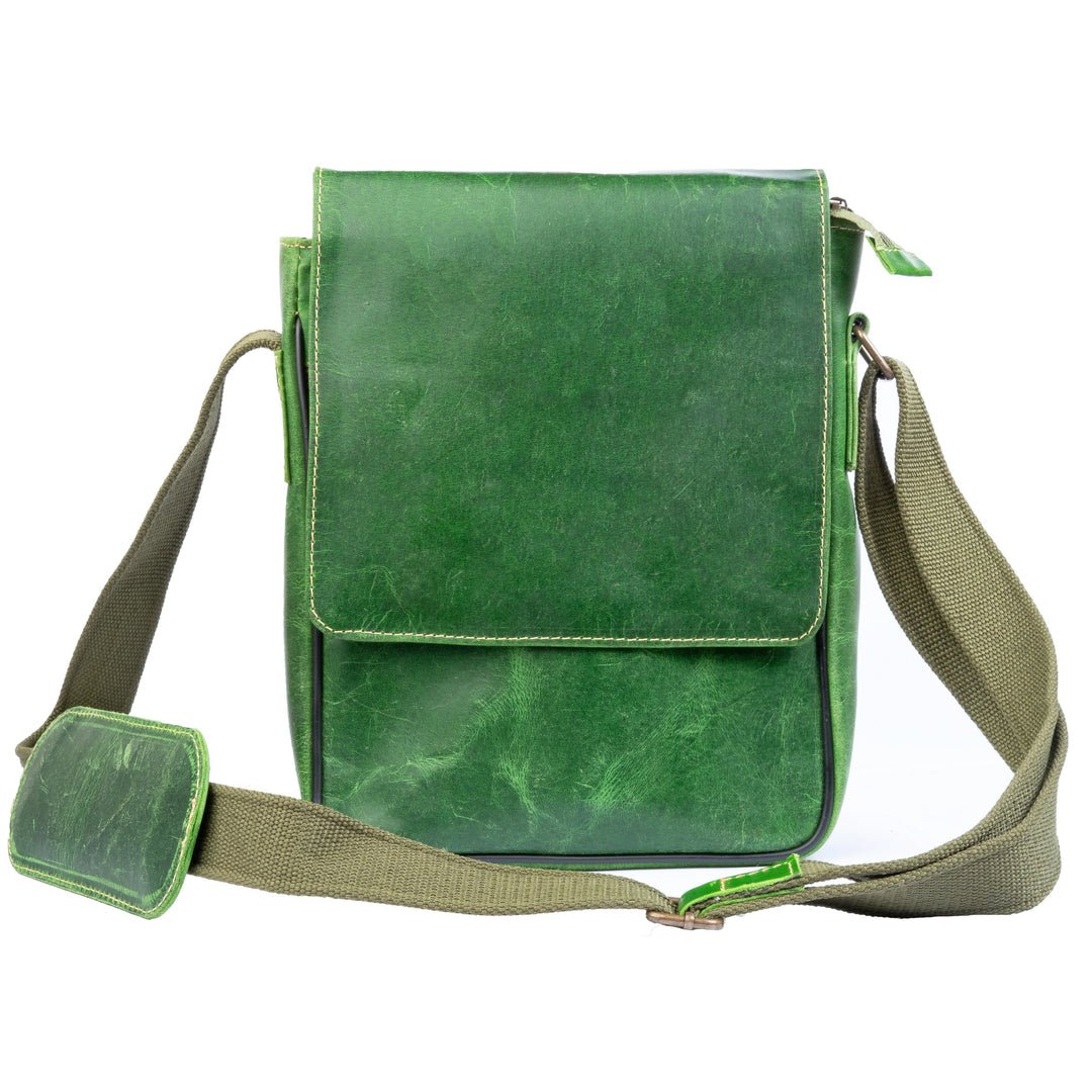 OVS01217_1701c118-6e0c-48a4-8784-cbdf59d7c00e Vintage Leather Crossbody Bag, Green Zing Apparel