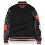 Black Wool & Leather Varsity Jacket Zing Apparel