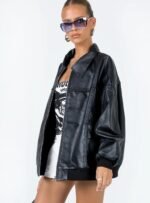 Princess-Polly-Goldsmith-Faux-Leather-Jacket-Black