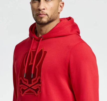 Psycho_Bunny_Hoodie_Red_Pullover