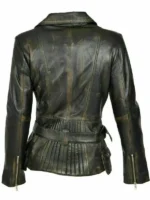 Brando Distressed Women Biker Jacket - Image 2