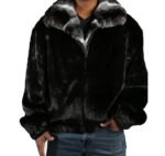 Black Real Mink Shearling Jacket Zing Apparel