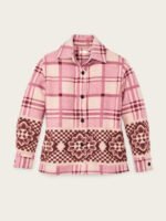 Elizabeth Bowen Resident Alien S4 Pink Plaid Shacket - Image 2