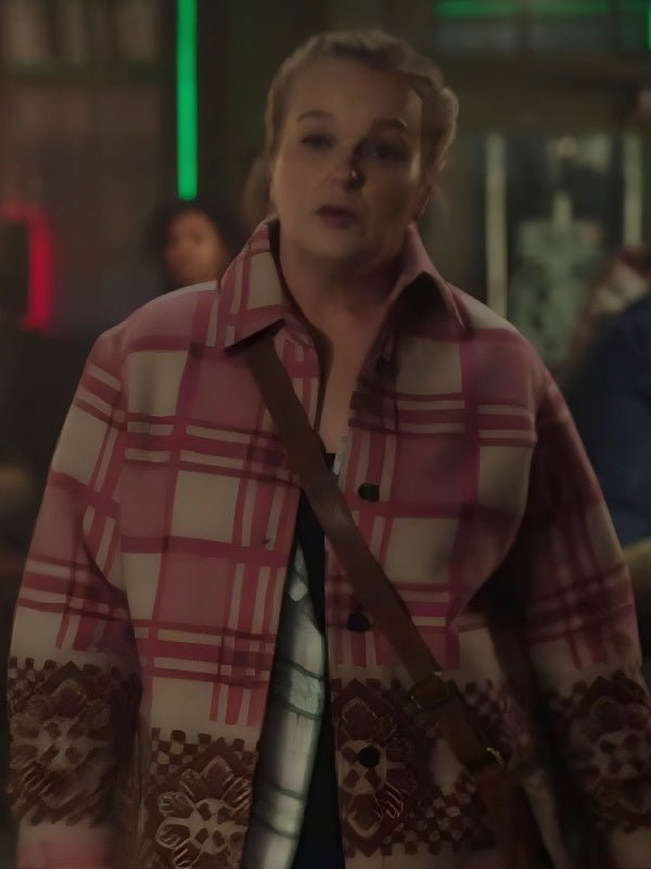 Resident-Alien-Season-4-Elizabeth-Banks-Pink-Plaid-Shacket_a3bb83a2-524f-4a50-8dae-a04b89946880 Elizabeth Bowen Resident Alien S4 Pink Plaid Shacket - Image 1
