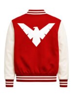 Robin-Red-White-Varsity-Jacket-Back
