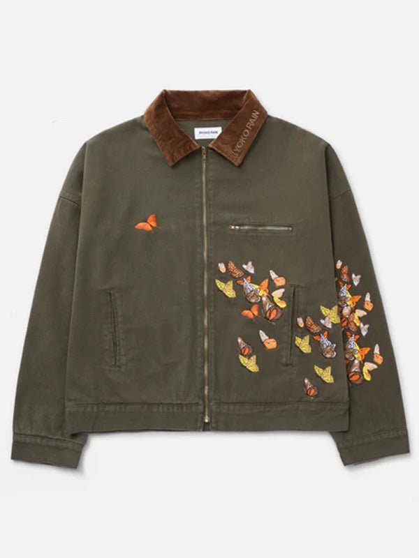 Ryoko-Rain-Green-Butterfly-Work-Jacket Ryoko-Rain-Green-Butterfly-Work-Jacket