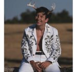 Saltburn 2023 Barry Keoghan Green Leaf Embroidered Jacket - Image 3