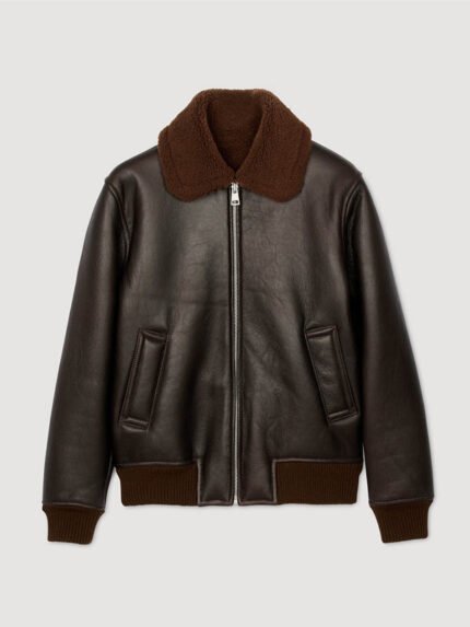 Sandro-Leather-Jacket-Black-With-Fur-Collar