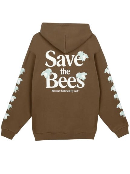 Save-The-Bees-Zip-Up-Hoodie-Brown
