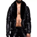 Halloween Jacket - Seth Rollins Black Fur Leather Jacket