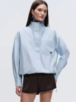 Adidas x ASOS Funnel Neck Blue Shirt - Image 6