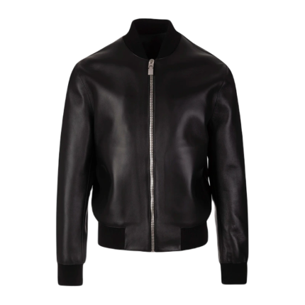 Plain Leather Bomber Jacket Women, Black Zing Apparel