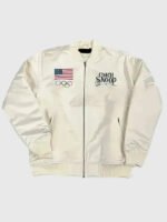 Snoop-Dogg-2026-Olympic-Team-USA-White-Satin-Bomber-Jacket