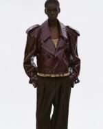 Source Unknown Leather Jacket Burgundy