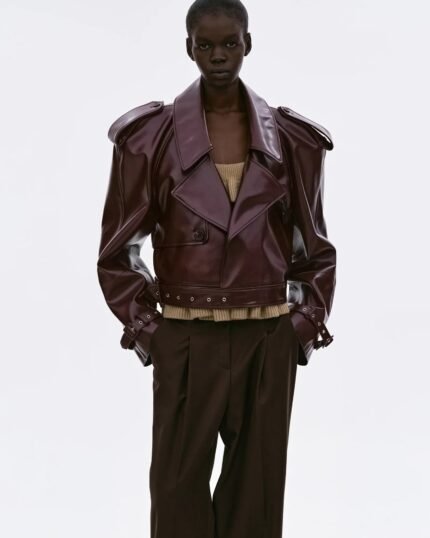 Source Unknown Leather Jacket Burgundy