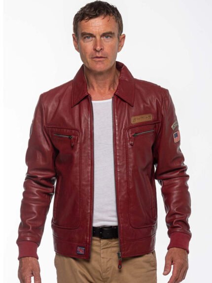Steve-McQueen-Virgil-Red-Leather-Jacket