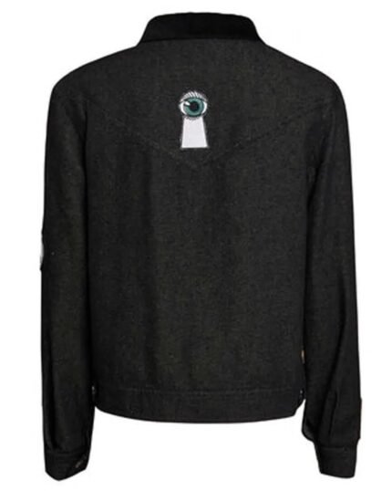 Stranger-Things-S4-Robin-Buckley-Denim-Black-Jacket-Back-View