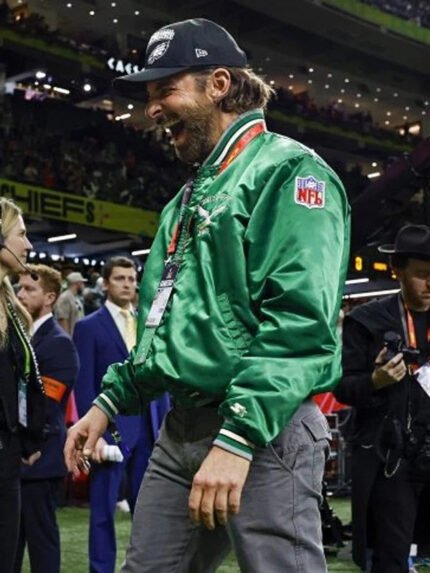 Super-Bowl-LIX-Bradley-Cooper-Eagles-Satin-Jacket
