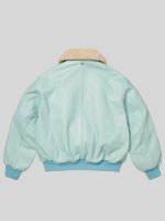 Supreme-Schott-Shearling-Collar-Bomber-Jacket-Light-Blue