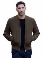 Tom Ellis CIA S01 Brown Polyester Bomber Jacket