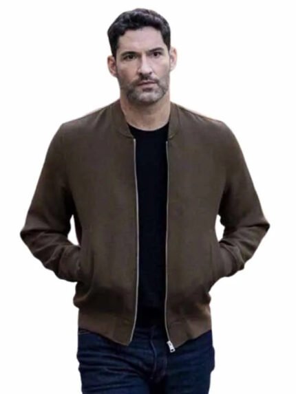 Tom Ellis CIA S01 Brown Polyester Bomber Jacket
