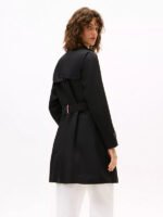 Tommy-Hilfiger-Double-Breasted-Belted-Trench-Black-Coat-Back