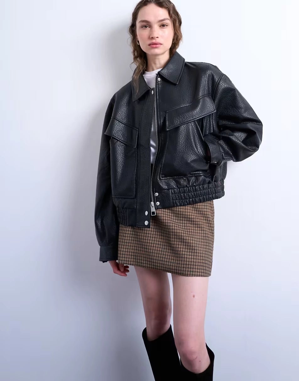 Topshop-Faux-Leather-Bubble-Boxy-Zip-Through-Bomber-Jacket-In-Black Topshop-Faux-Leather-Bubble-Boxy-Zip-Through-Bomber-Jacket-In-Black