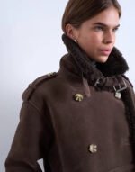 Topshop-Longline-Aviator-Faux-Shearling-Womens-Jacket-In-Chocolate