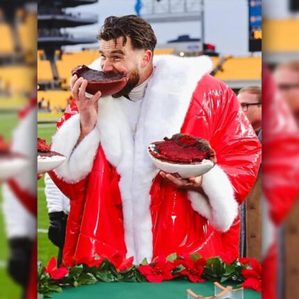Travis Kelce Chiefs Vs Steelers Game ChristmasCoat
