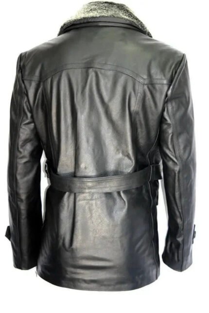 German Submarine Black Cow Shearling Leather Jacket Zing Apparel