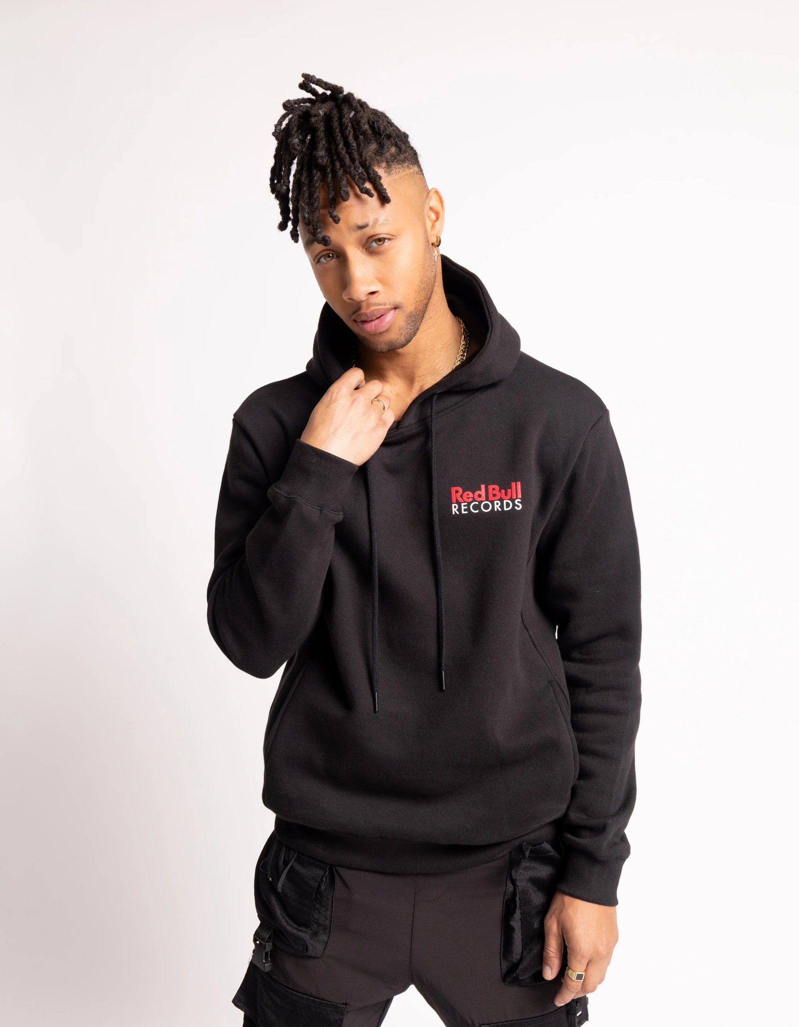Vintage Red Bull Big Embroidered Logo Racing Hoodie Black