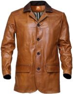 Morgan Gaming Leather Blazer Men, Brown Zing Apparel