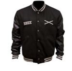 Leather Bomber Varsity Jacket, Black Zing Apparel