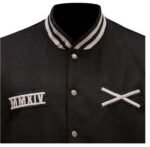 Leather Bomber Varsity Jacket, Black Zing Apparel