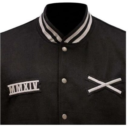 Leather Bomber Varsity Jacket, Black Zing Apparel