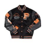 Black Wool & Leather Varsity Jacket Zing Apparel